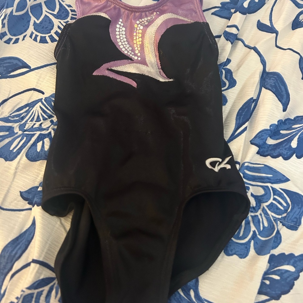GK Black and Purple Gymnastics Competiton Leotard